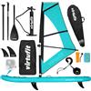 VirtuFit Surfer 305 Stand Up Paddle Board turchese incl. set windsurf