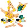 Janod Bauset - Brico'Kids Tonne 100 pezzi, giocattolo da costruzione in legno