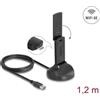 DELOCK Wi-Fi 6E Dualband WLAN USB Adapter AX3000 2x 574 Mbps