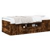 vidaXL Letto da giorno con cassetti in rovere fumé 75x190 cm Materiale in legno