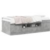 vidaXL Letto da giorno con cassetti senza materasso grigio cemento 75x190 cm