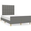 vidaXL Struttura letto senza materasso grigio scuro 120x190 cm tessuto