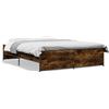 vidaXL Struttura letto in rovere affumicato 140x200 cm materiale a base di legno e metallo