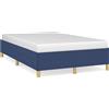 vidaXL Struttura letto senza materasso blu 120x190 cm tessuto