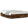 vidaXL Struttura letto in rovere affumicato 135x190 cm Materiale a base di legno e metallo