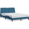 vidaXL Giroletto con testata blu 140x200 cm in velluto