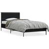 vidaXL Struttura letto nera 100x200 cm in legno e metallo