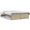 vidaXL Struttura letto rovere Sonoma 140x200 cm materiale a base di legno e metallo