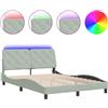 vidaXL Giroletto con luci LED grigio chiaro 120x200 cm in velluto