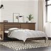 vidaXL Struttura del letto in rovere marrone 90x200 cm Materiale a base di legno metallo