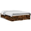 vidaXL Struttura letto con cassetti in rovere fumé 120x190cm materiale a base di legno