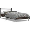 vidaXL Struttura per letto in rovere marrone 90x190 cm Materiale a base di legno metallo