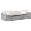 vidaXL Letto da giorno con cassetti grigio Sonoma 100x200 cm in materiale ligneo