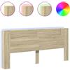 vidaXL Testata LED con ripiani rovere Sonoma 220x16,5x103,5 cm