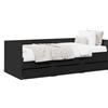 vidaXL Letto da giorno con cassetti senza materasso Nero 75x190 cm
