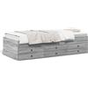vidaXL Letto da giorno con cassetti senza materasso Grigio Sonoma 90x190 cm