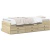 vidaXL Letto da giorno con cassetti in rovere Sonoma 100x200 cm Materiale a base di legno