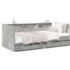 vidaXL Letto da giorno con cassetti senza materasso grigio cemento 90x190 cm