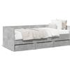 vidaXL Letto da giorno con cassetti senza materasso grigio cemento 100x200 cm