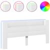 vidaXL Testata LED con mensole bianca 220x16,5x103,5 cm