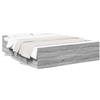 vidaXL Struttura letto con cassetti Grey Sonoma 140x200 cm in materiale ligneo