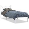 vidaXL Struttura letto con testiera in metallo bianco 80x200 cm
