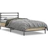 vidaXL Struttura letto rovere Sonoma 75x190 cm materiale a base di legno e metallo