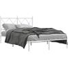 vidaXL Struttura letto con testiera in metallo bianco 120x200 cm
