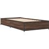 vidaXL Struttura del letto in rovere marrone 100x200 cm Materiale a base di legno metallo