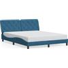 vidaXL Giroletto con testata in velluto blu 160x200 cm