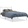 vidaXL Struttura letto con testiera in metallo bianco 100x190 cm