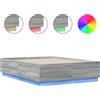 vidaXL Struttura letto con LED Grigio Sonoma 135x190 cm in materiale composito