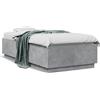 vidaXL Struttura letto grigio cemento 75x190 cm Materiale a base di legno