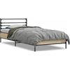 vidaXL Struttura letto rovere Sonoma 100x200 cm in legno e metallo