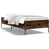 vidaXL Struttura letto in rovere fumé 75x190 cm Materiale a base di legno e metallo