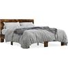 vidaXL Struttura letto in rovere affumicato 120x200 cm materiale a base di legno e metallo