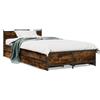 vidaXL Struttura letto con cassetti in rovere fumé 75x190 cm materiale a base di legno