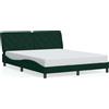 vidaXL Struttura letto senza materasso verde scuro 160x200 cm velluto