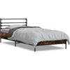 vidaXL Struttura letto in rovere affumicato 100x200 cm materiale a base di legno e metallo