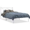 vidaXL Struttura letto con testiera in metallo bianco 100x200 cm