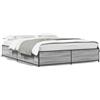 vidaXL Struttura letto grigio Sonoma 150x200 cm in legno e metallo