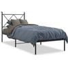 vidaXL Struttura letto con testiera in metallo nero 75x190 cm