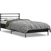vidaXL Struttura del letto nera 75x190 cm in legno e metallo