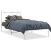 vidaXL Struttura letto con testiera in metallo bianco 90x190 cm