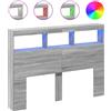 vidaXL Testata LED con ripiano Grigio Sonoma 140x17x102 cm