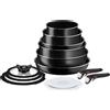 Tefal Set di pentole e padelle Tefal Ingenio Easy ON, 13 pezzi, impilabile, manico rimovibile, salvaspazio, antiaderente, adatto all'induzione, nero