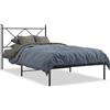 vidaXL Struttura letto con testiera in metallo nero 100x190 cm