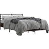 vidaXL Struttura letto in rovere affumicato 135x190 cm Materiale a base di legno e metallo