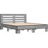vidaXL Struttura letto grigio Sonoma 150x200 cm in legno e metallo