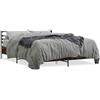 vidaXL Struttura letto in rovere affumicato 150x200 cm materiale a base di legno e metallo